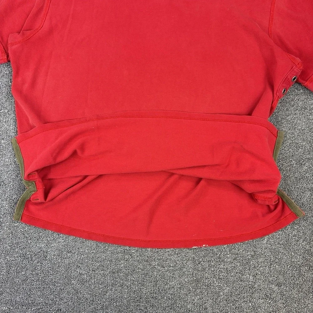 POLO by Ralph Lauren Big Pony‎ Snap Button Rugby Polo Shirt Size XL Red Vented